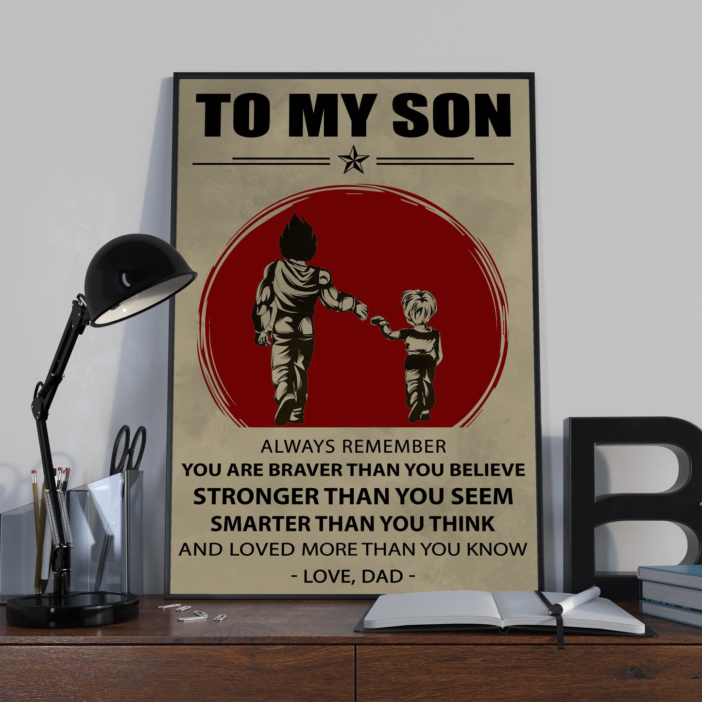 to my son- dragon ball -family -dad son- goku - canvas poster cv40
