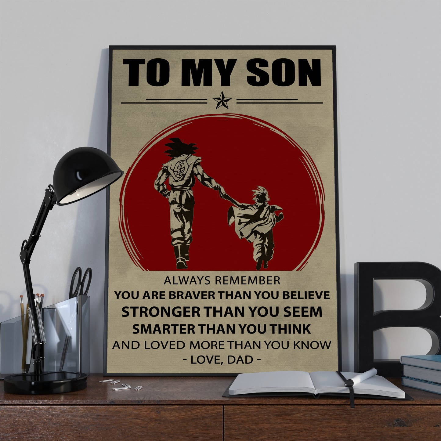 to my son- dragon ball -family -dad son- goku - canvas poster cv40