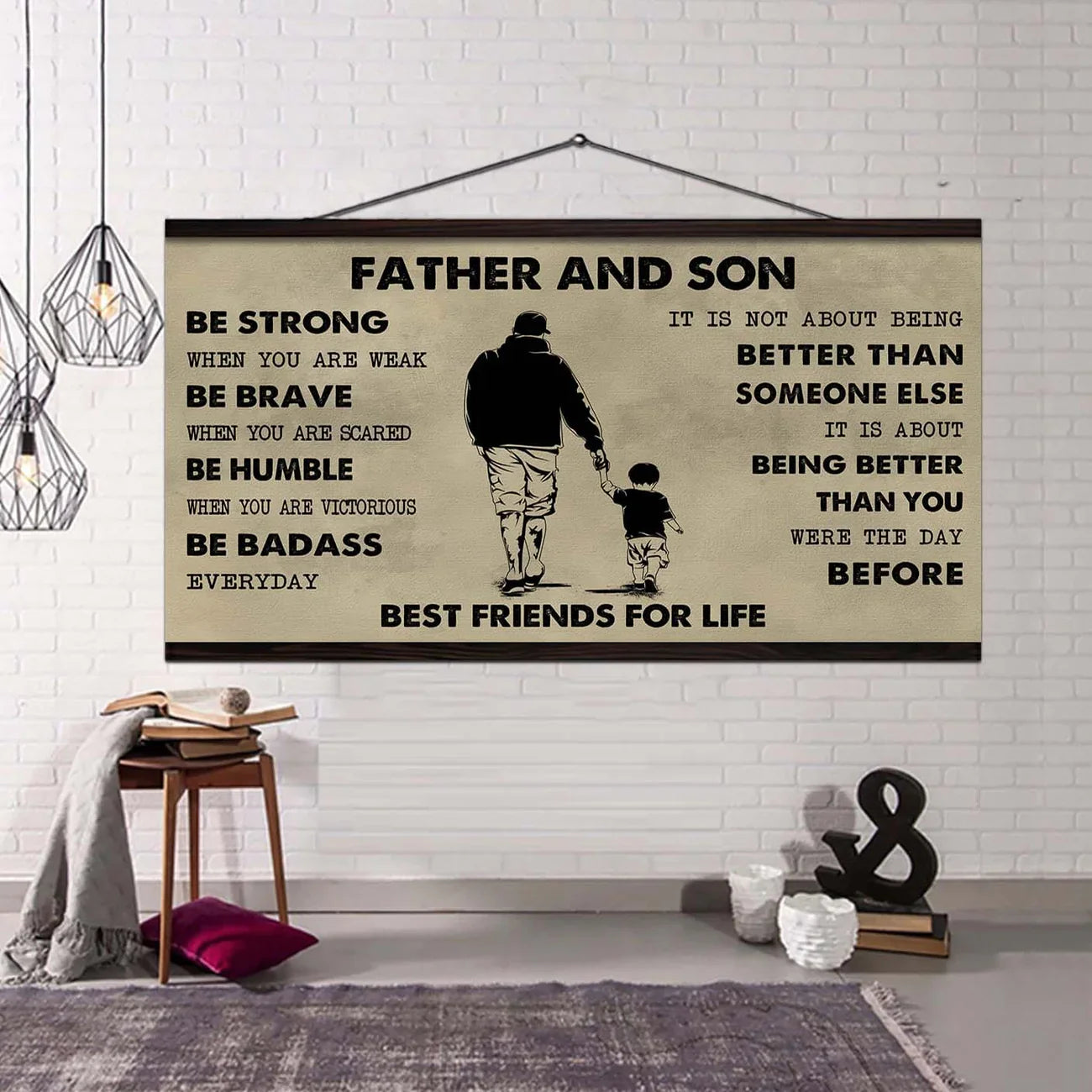 (cv50) to my son- be strong when you are weak- son- dragon ball - goku - viking - canvas poster