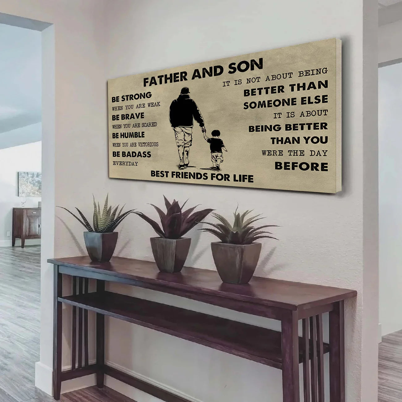(cv50) to my son- be strong when you are weak- son- dragon ball - goku - viking - canvas poster