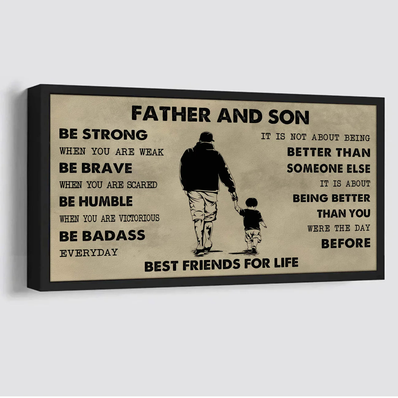 (cv50) to my son- be strong when you are weak- son- dragon ball - goku - viking - canvas poster