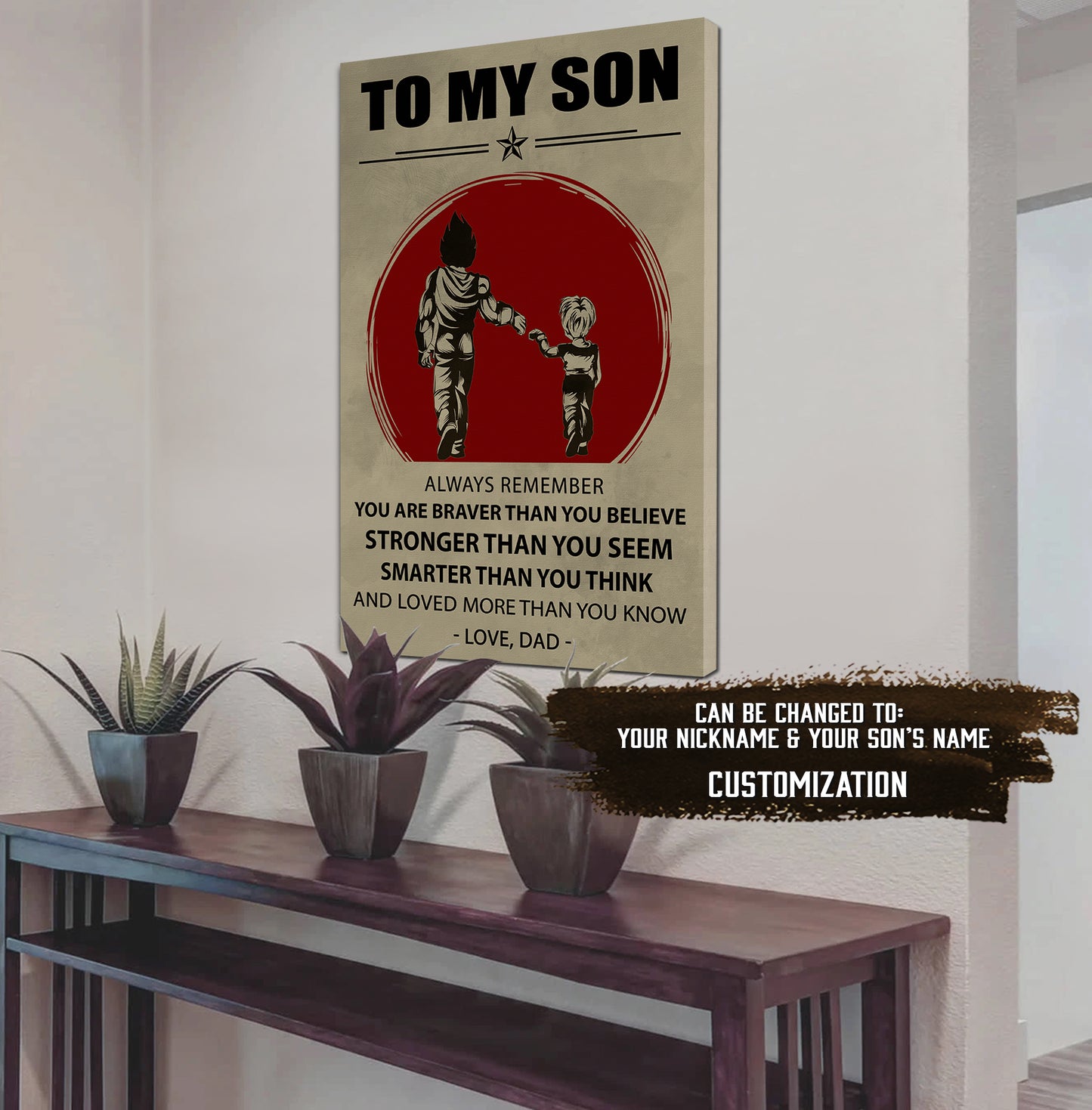 to my son- dragon ball -family -dad son- goku - canvas poster cv40