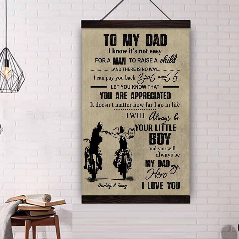 (cv29d) to my dad- son - dragon ball- soldier-family -dad son- goku - viking - vertical- canvas poster