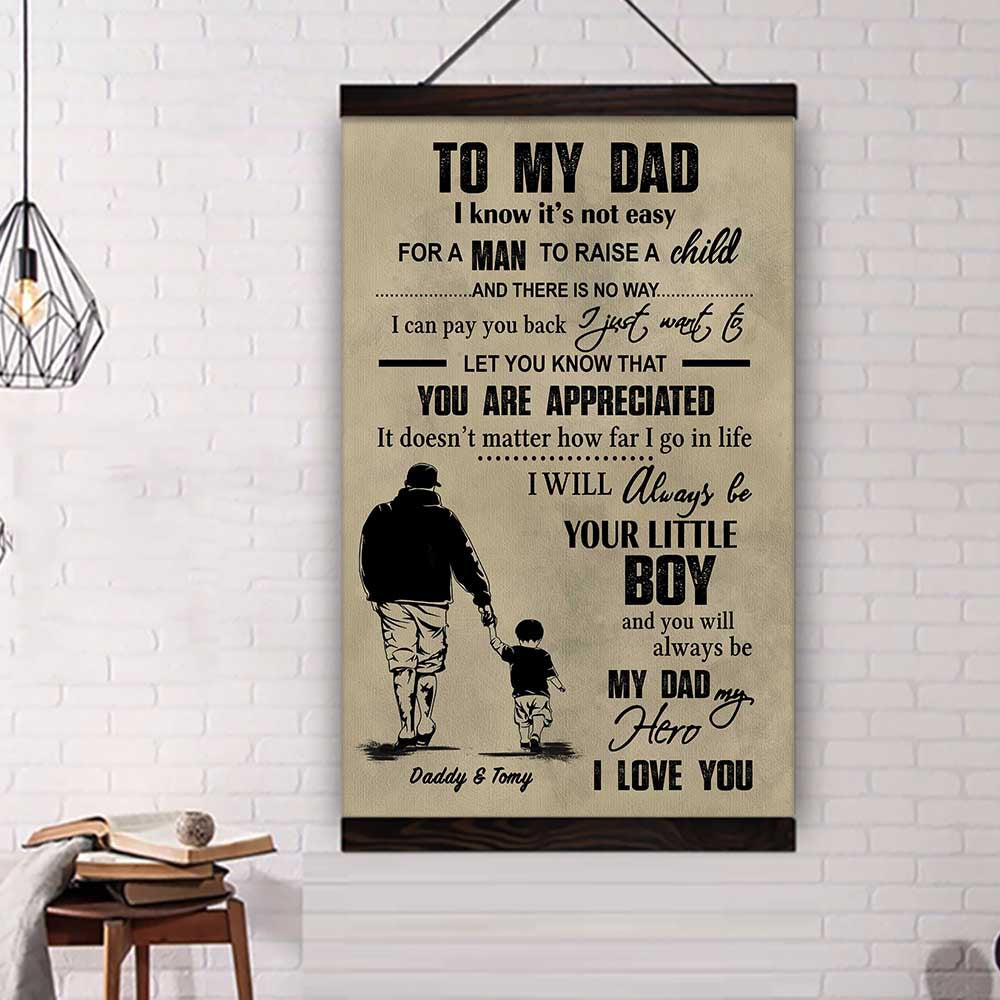 (cv29d) to my dad- son - dragon ball- soldier-family -dad son- goku - viking - vertical- canvas poster