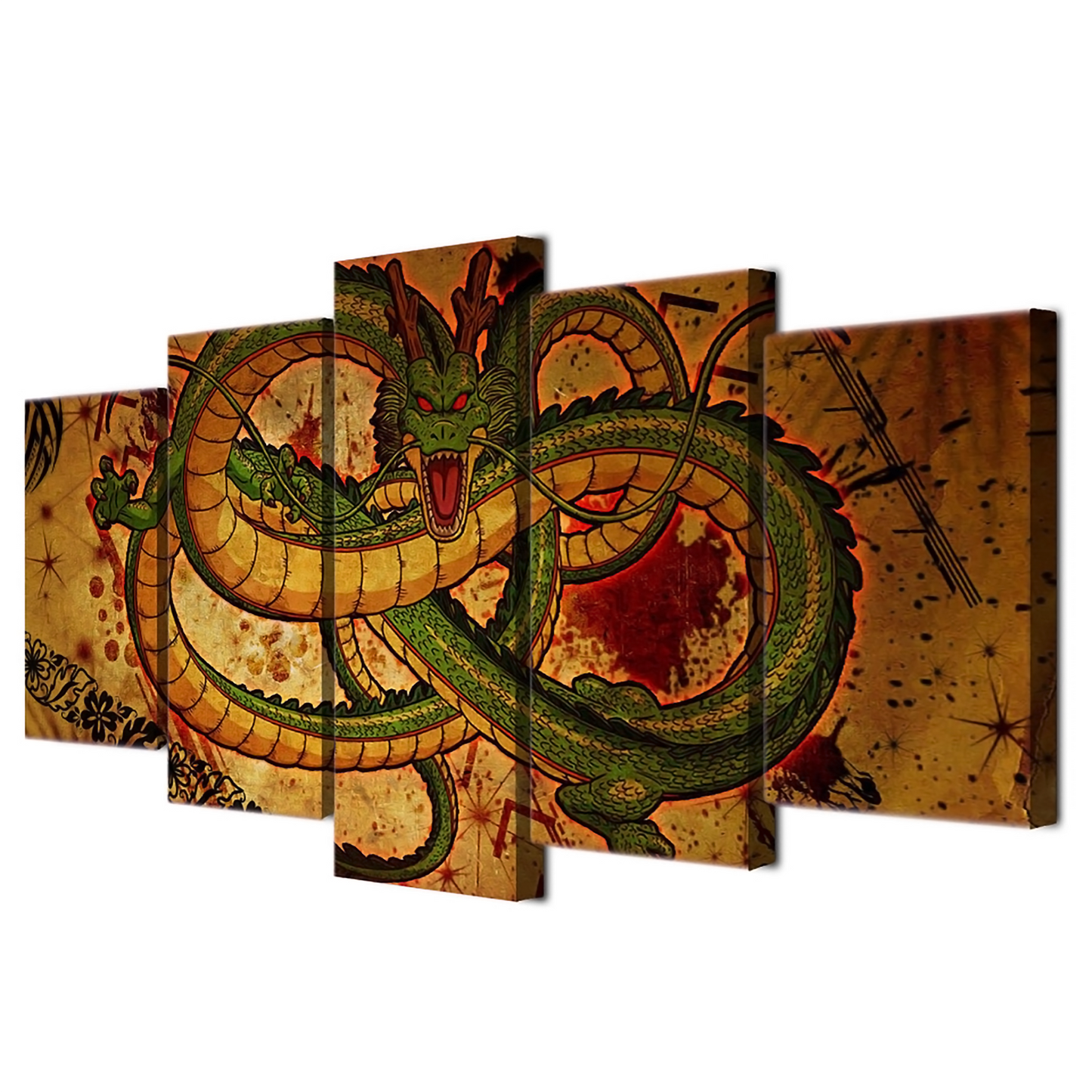 dragon ball - 5 pieces wall art - shenglong - printed wall pictures home decor - dragon ball poster - dragon ball canvas