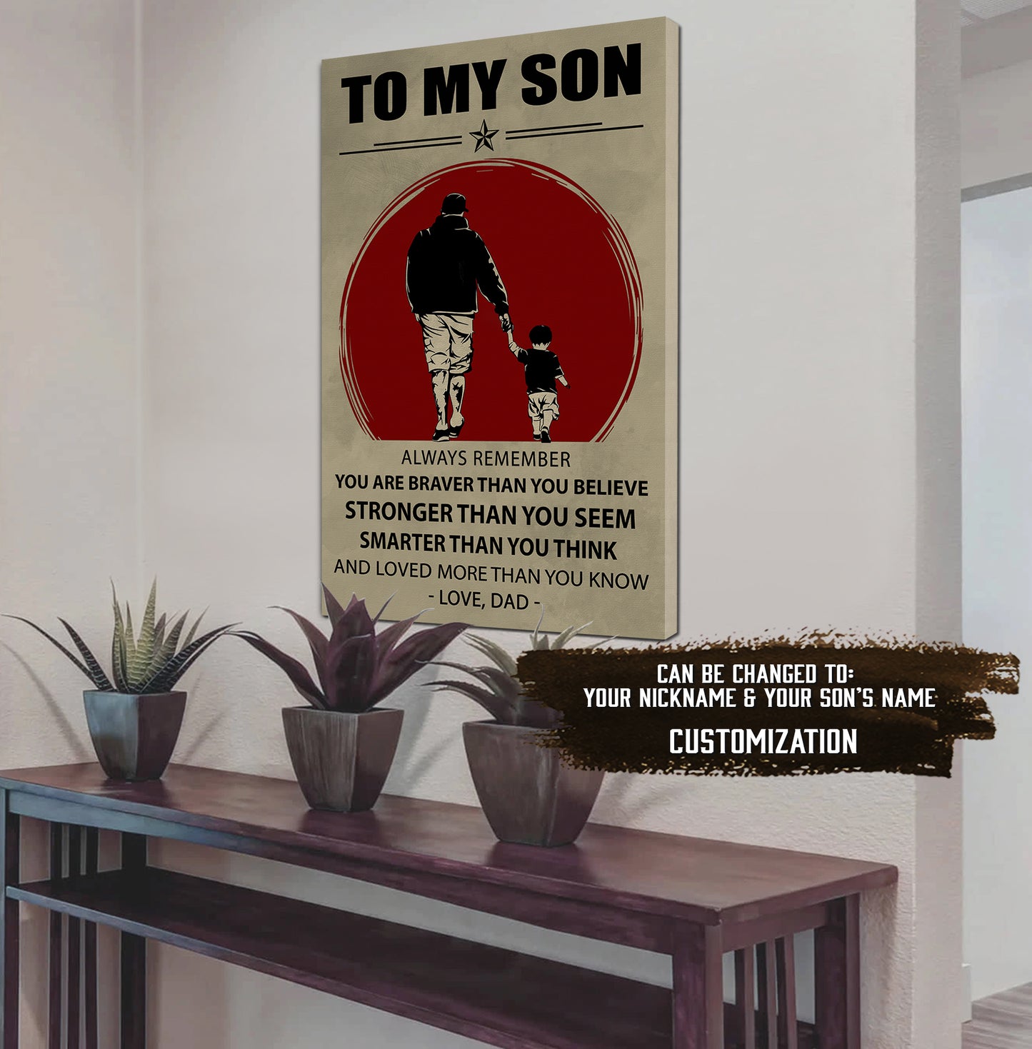 to my son- dragon ball -family -dad son- goku - canvas poster cv40