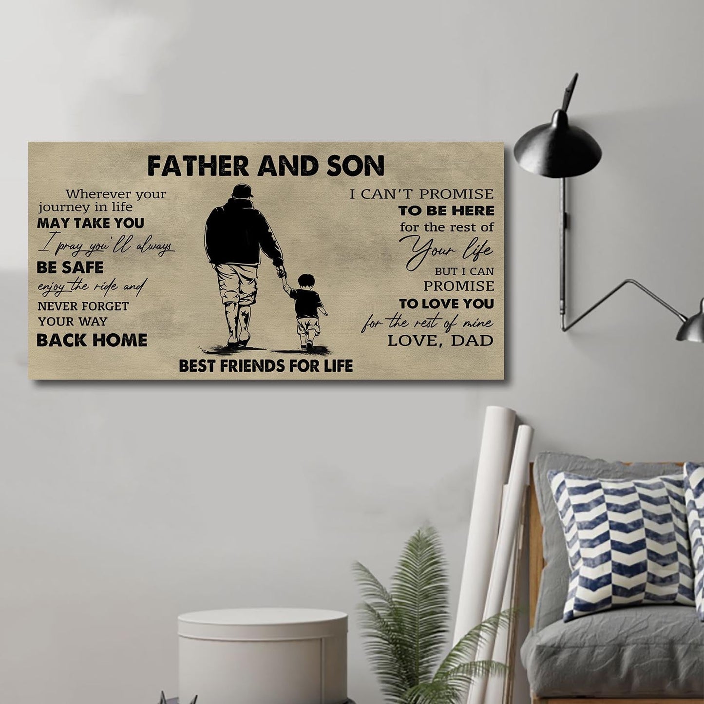 (nv2) to my son-father and son- never lose- dragon ball - goku - family -canvas poster