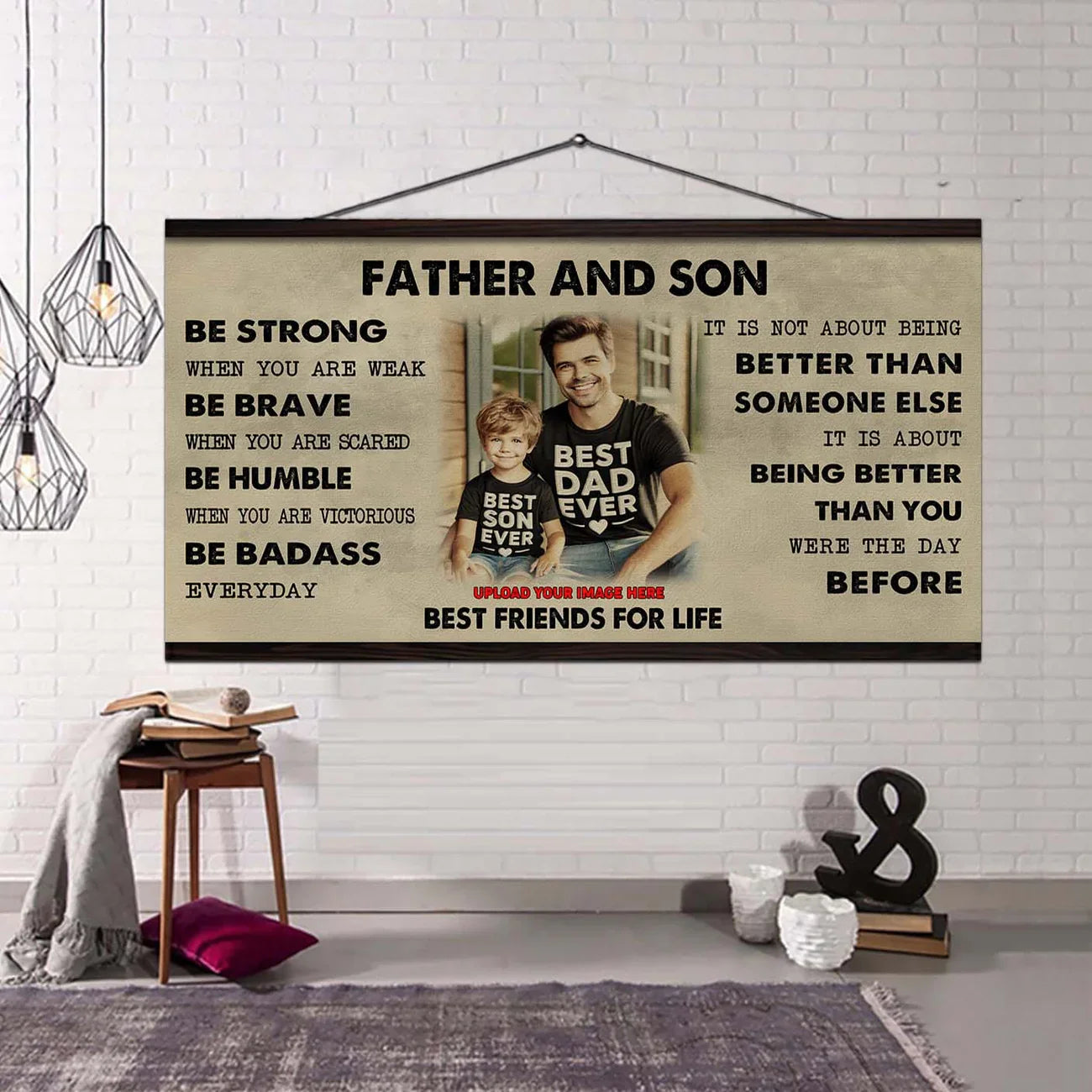 (cv50) to my son- be strong when you are weak- son- dragon ball - goku - viking - canvas poster