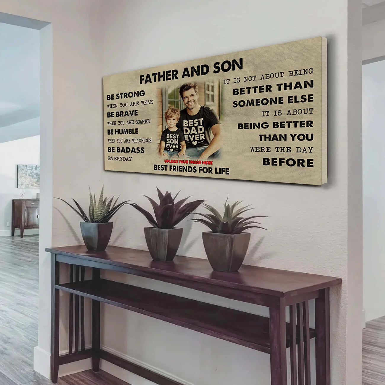 (cv50) to my son- be strong when you are weak- son- dragon ball - goku - viking - canvas poster