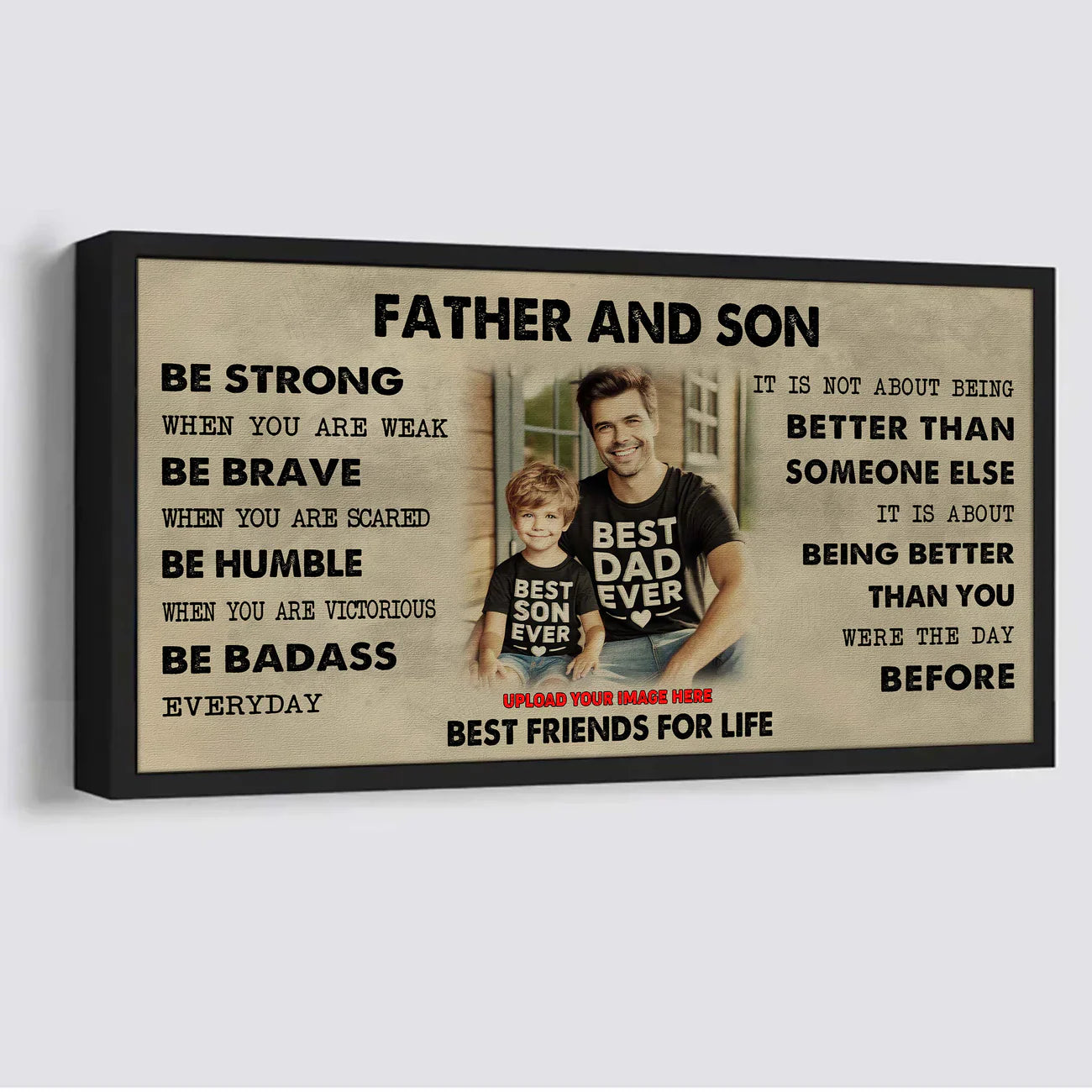 (cv50) to my son- be strong when you are weak- son- dragon ball - goku - viking - canvas poster