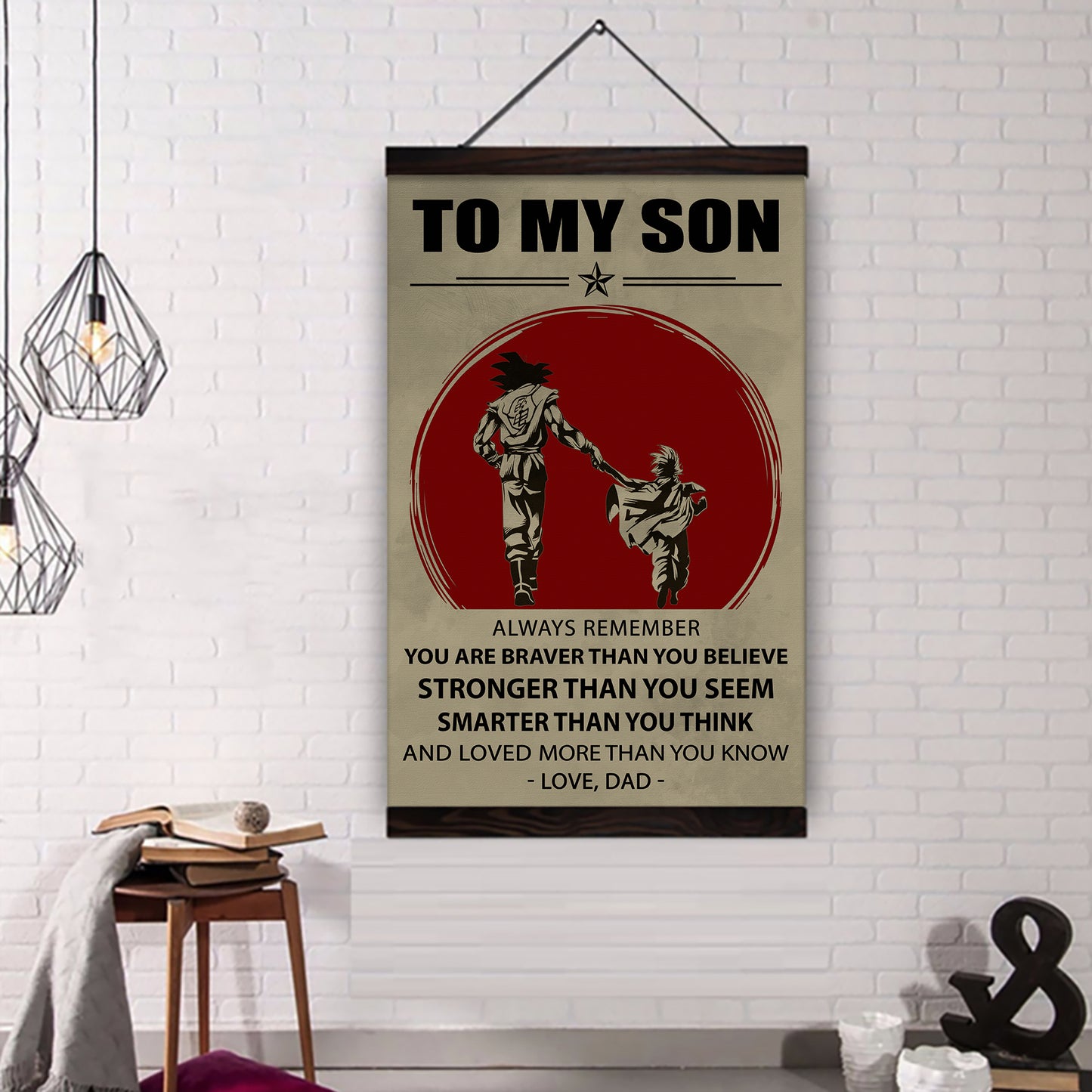 to my son- dragon ball -family -dad son- goku - canvas poster cv40