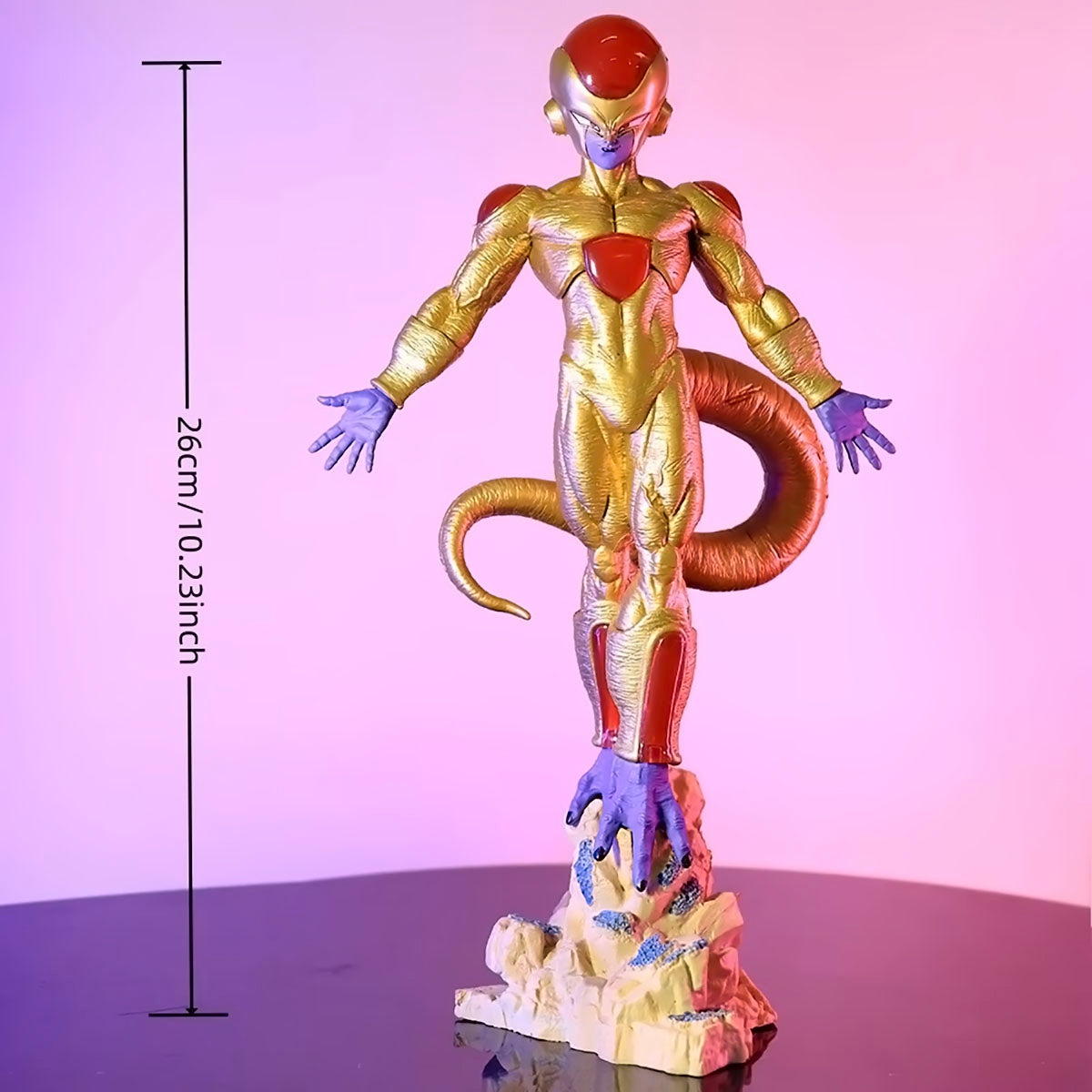 dragon ball - drt014 - anime dragon ball figures 26cm new super frieza figure golden frieza frieza figurine statue collectible pvc model doll toys gifts
