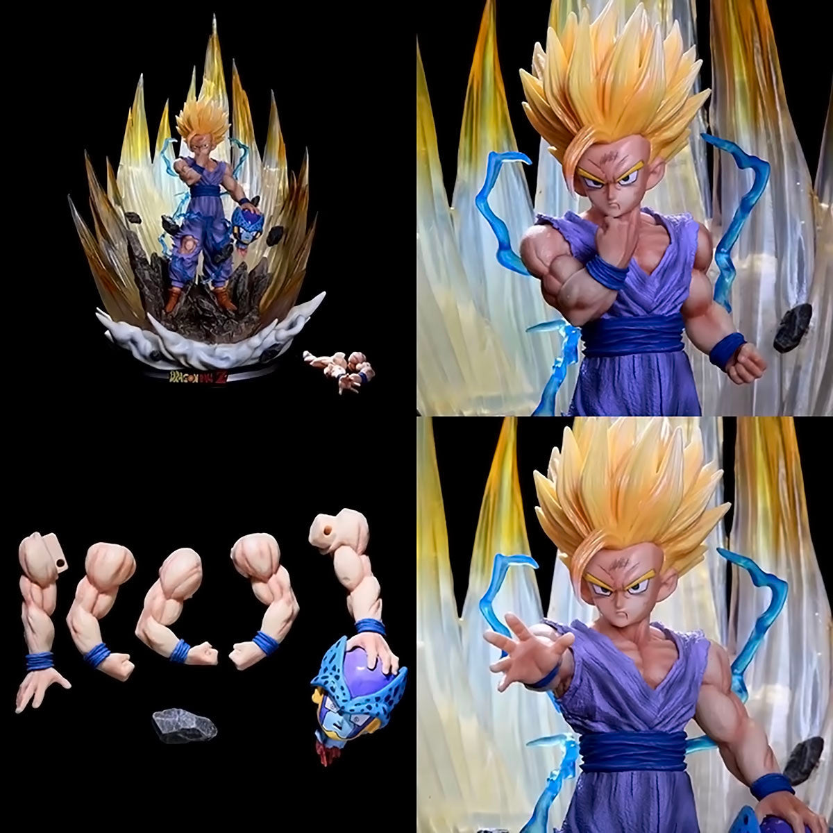 dragon ball - drt036 - dragon ball z anime figure model gk son gohan figurine 41cm height with led statue vegetto goku collection toys dbz figma dolls