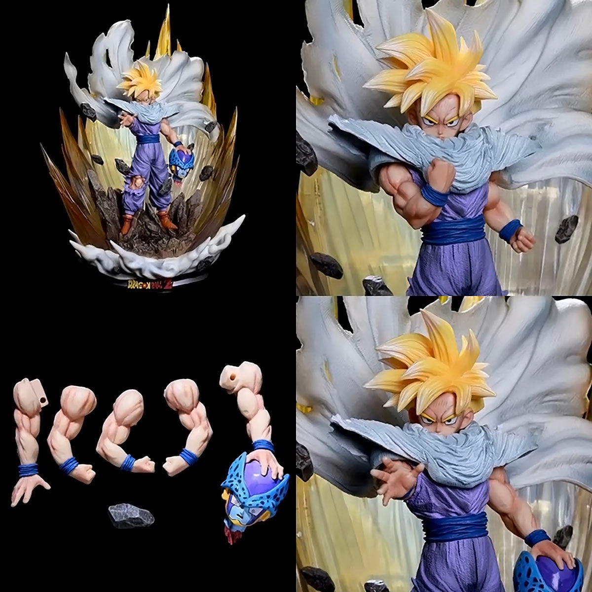 dragon ball - drt036 - dragon ball z anime figure model gk son gohan figurine 41cm height with led statue vegetto goku collection toys dbz figma dolls