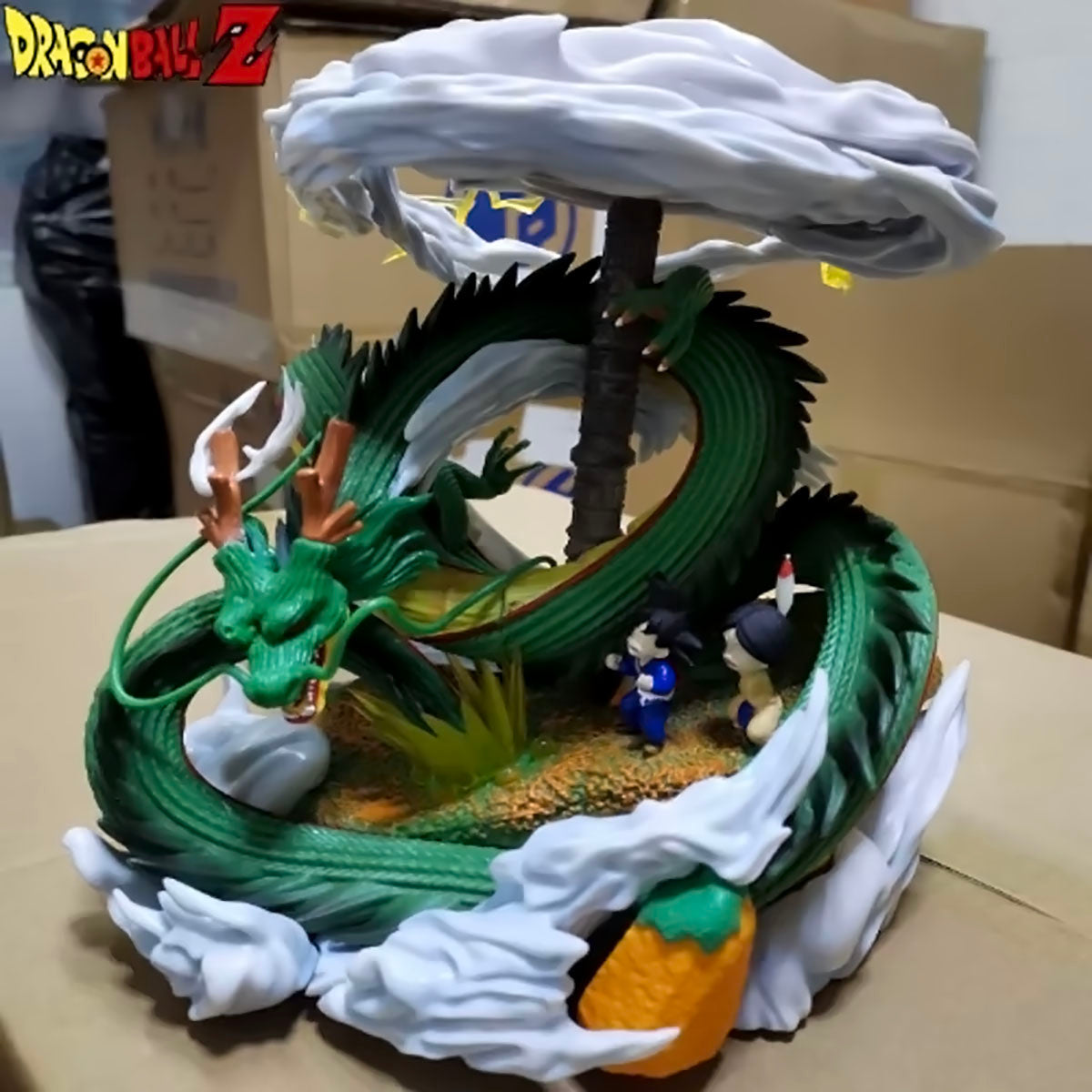 dragon ball - drt042 - anime dragon ball z shenlong and little goku figures anime characters shenlong ornaments pvc model toys gifts