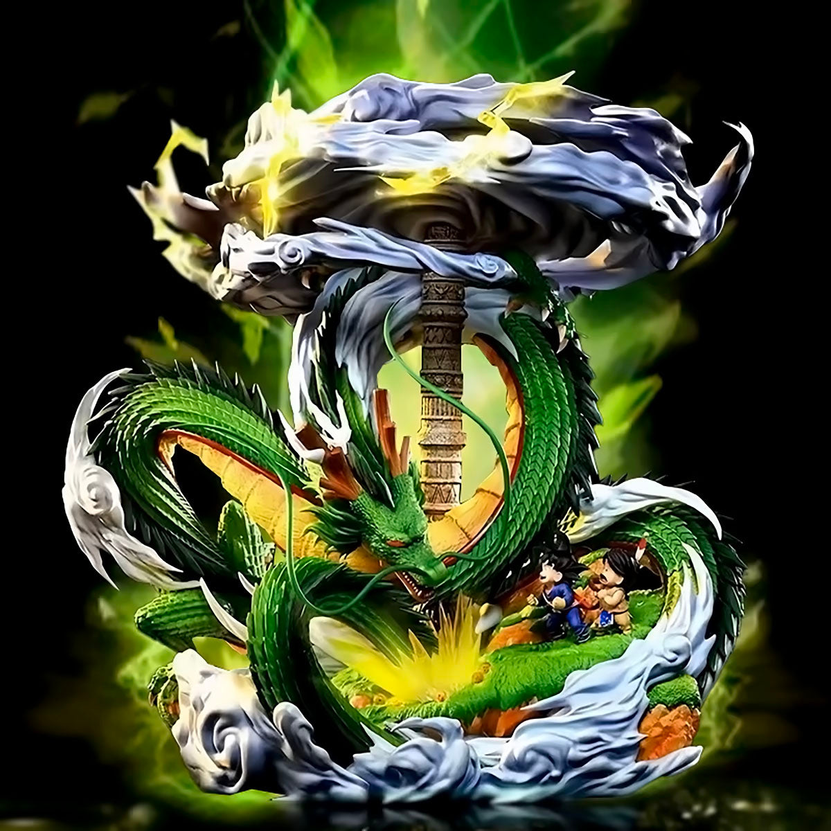 dragon ball - drt042 - anime dragon ball z shenlong and little goku figures anime characters shenlong ornaments pvc model toys gifts