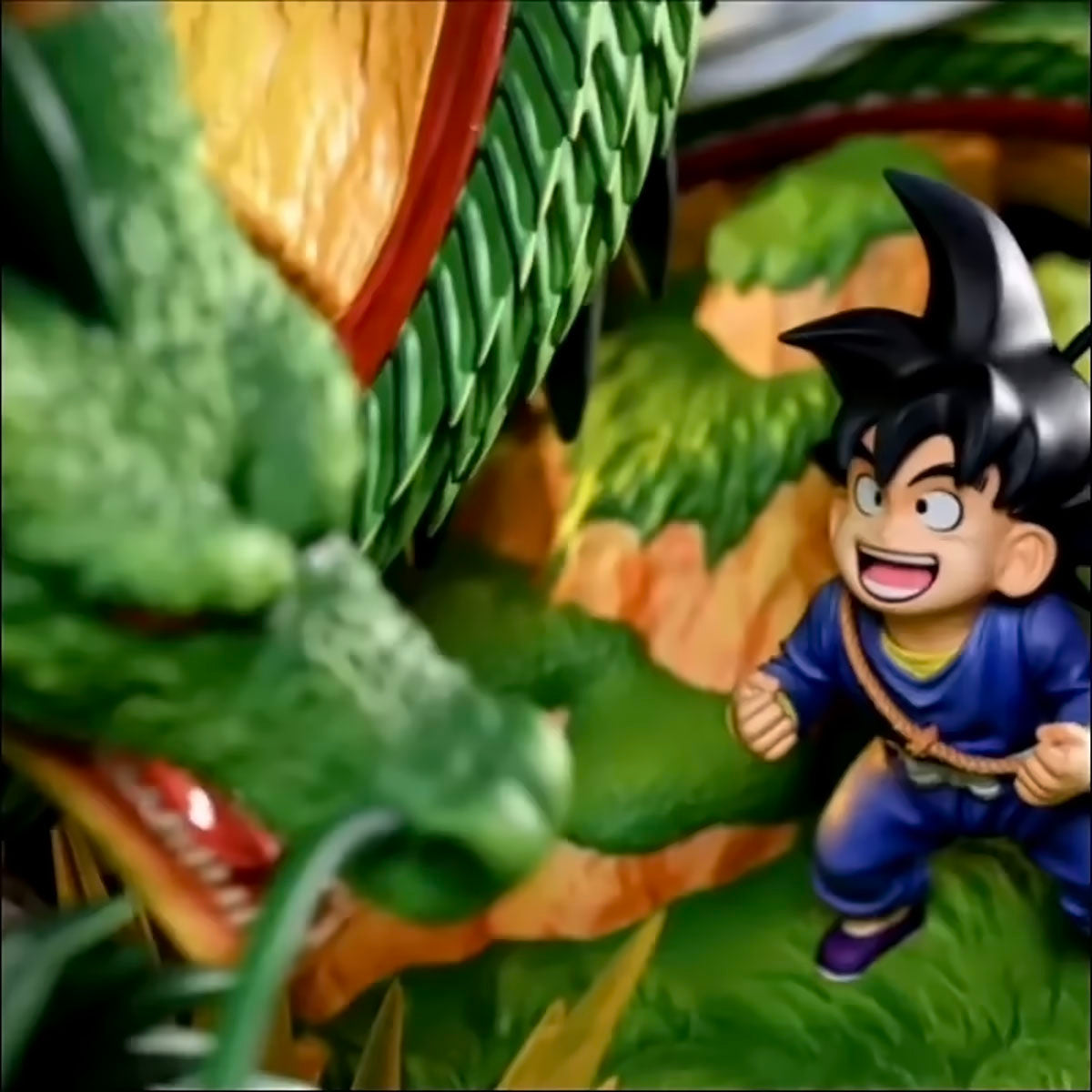 dragon ball - drt042 - anime dragon ball z shenlong and little goku figures anime characters shenlong ornaments pvc model toys gifts