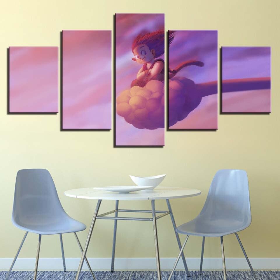 dragon ball - 5 pieces wall art - kid goku - printed wall pictures home decor - dragon ball poster - dragon ball canvas