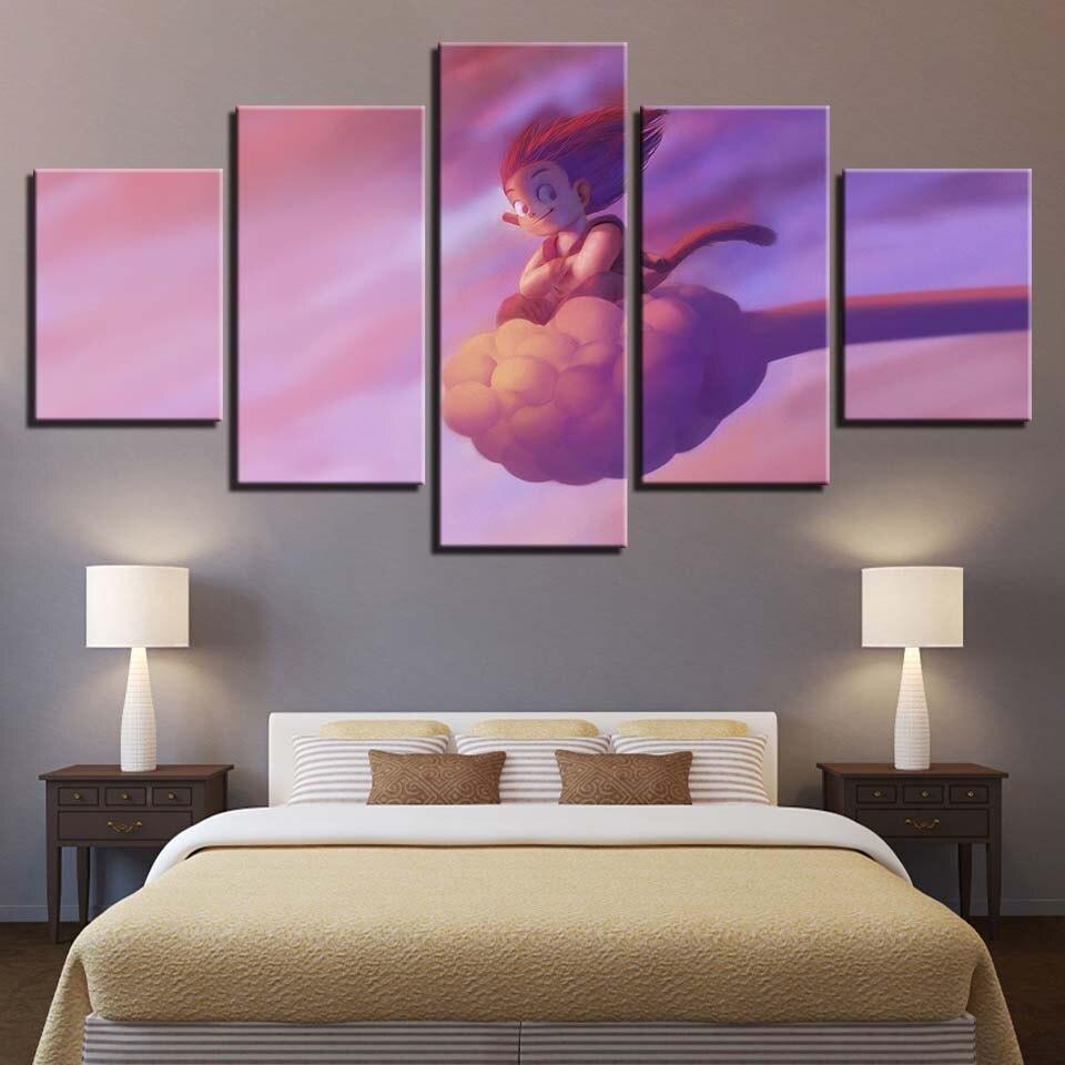 dragon ball - 5 pieces wall art - kid goku - printed wall pictures home decor - dragon ball poster - dragon ball canvas