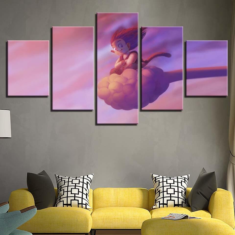 dragon ball - 5 pieces wall art - kid goku - printed wall pictures home decor - dragon ball poster - dragon ball canvas