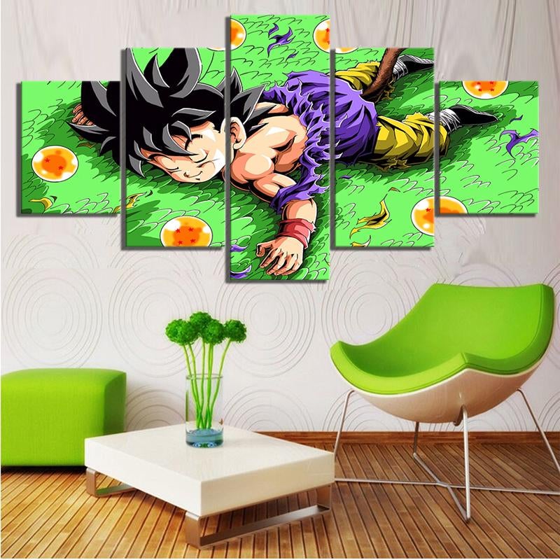 dragon ball - 5 pieces wall art - kid goku - printed wall pictures home decor - dragon ball poster - dragon ball canvas