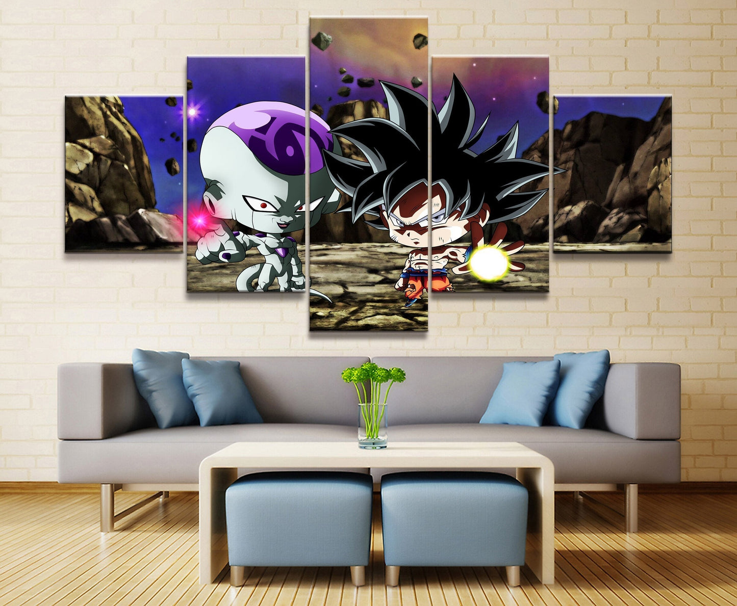 dragon ball - 5 pieces wall art - goku - frieza - printed wall pictures home decor - dragon ball poster - dragon ball canvas