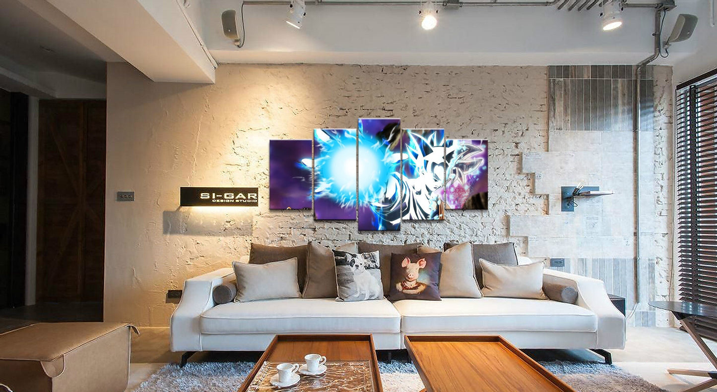 dragon ball - 5 pieces wall art - mastered ultra instinct goku - printed wall pictures home decor - dragon ball poster - dragon ball canvas