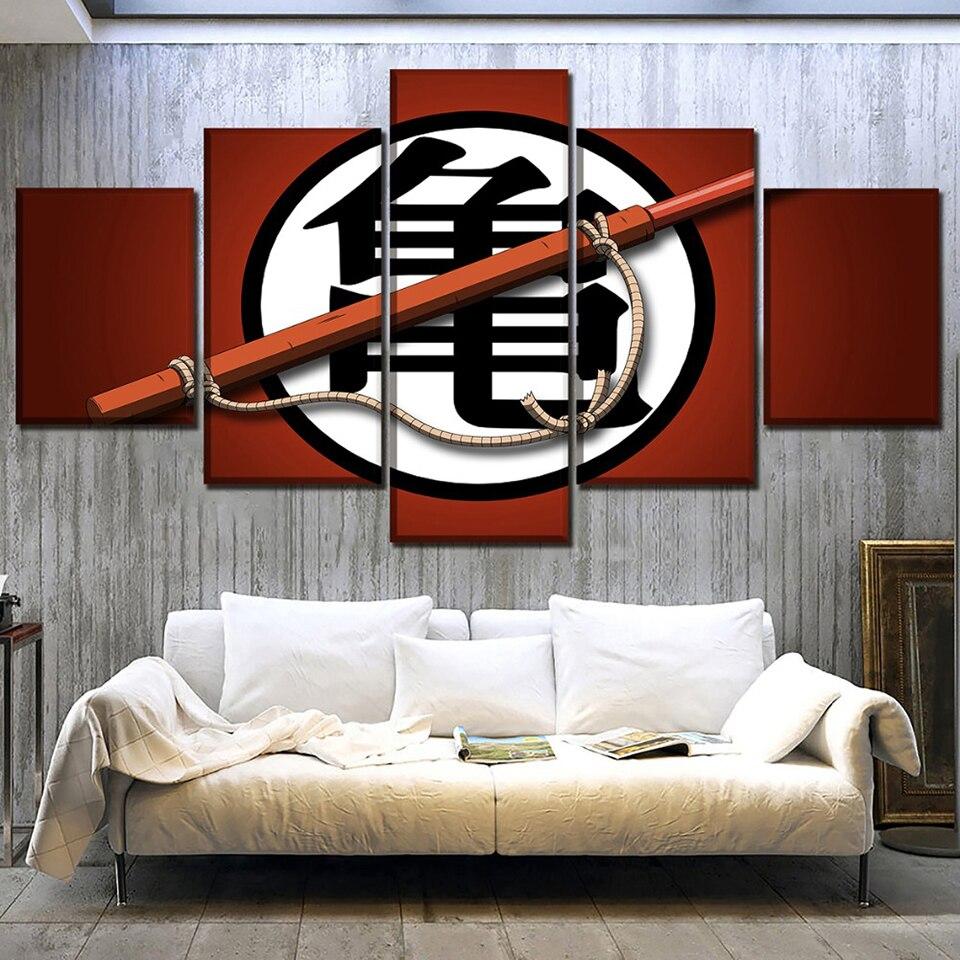 dragon ball - 5 pieces wall art - kame sect - printed wall pictures home decor - dragon ball poster - dragon ball canvas