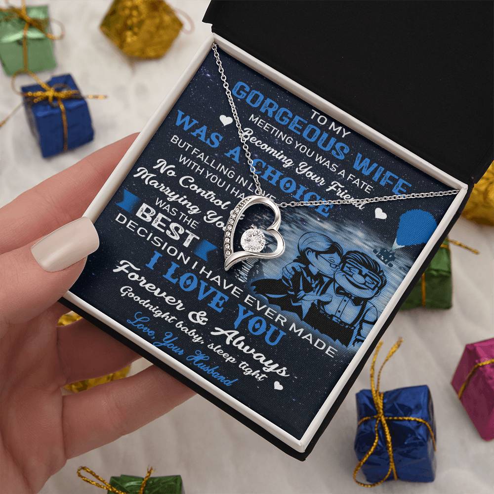 (x9c) to my wife-meeting you was fate-carl & ellie-up - family- neckklace