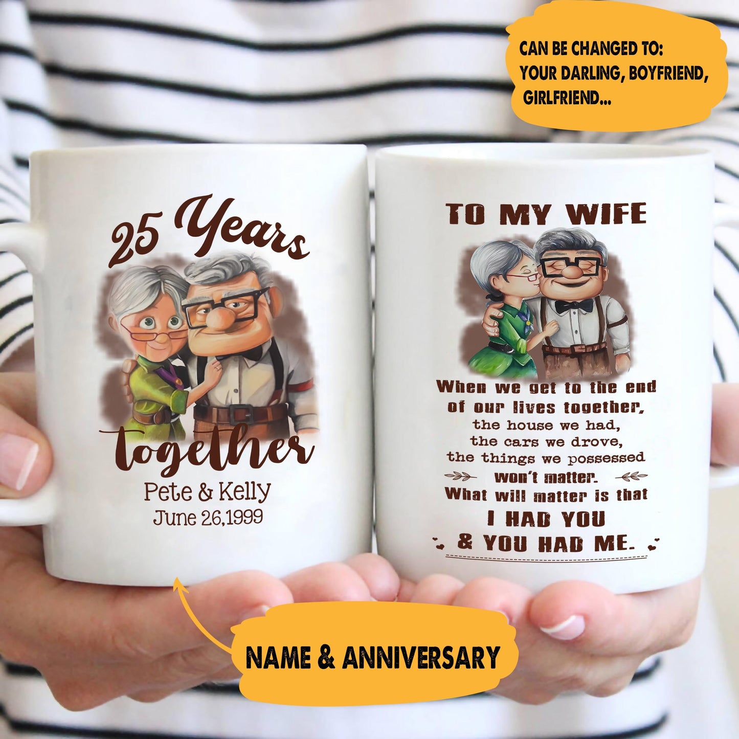 (x1m) to my wife-i had you and you had me-carl & ellie-up - mug