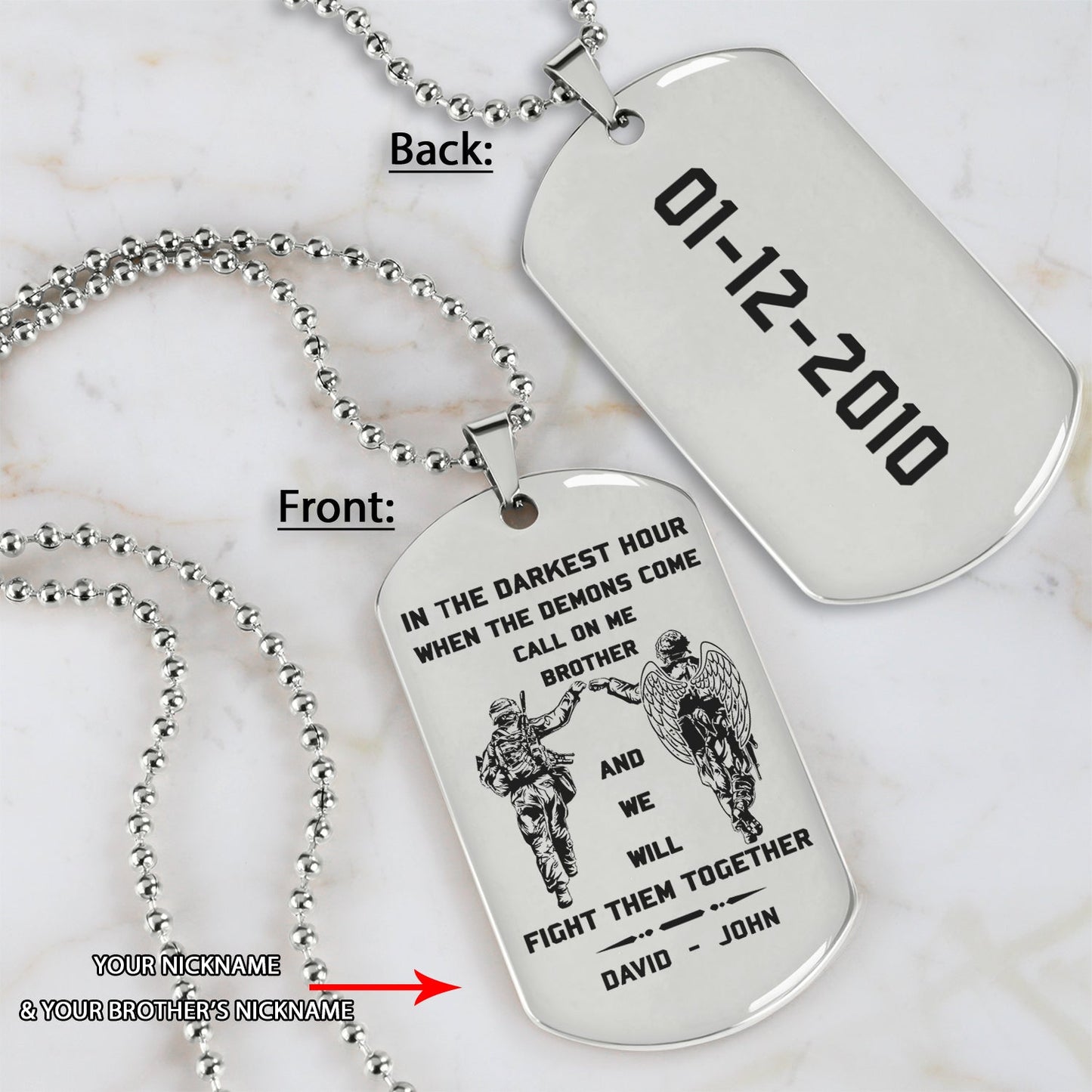 br6 angel wing call on me brother- dragon ball - goku vegeta- soldier - naruto - engraved dog necklace all style
