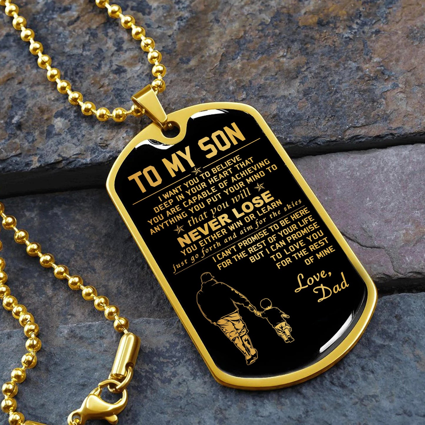 g2 to my son engraved dog tag 18k dog tag necklace gold all style