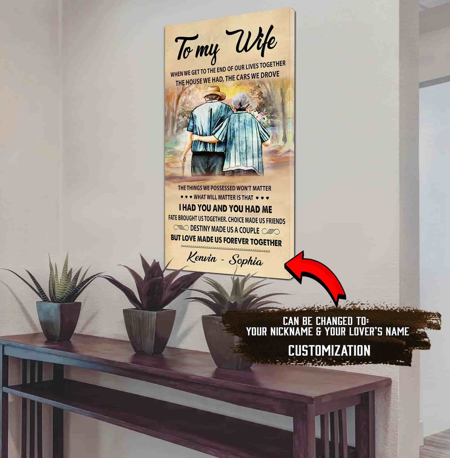 (x4) to my wife-i had you and you had me-carl & ellie-up - canvas poster