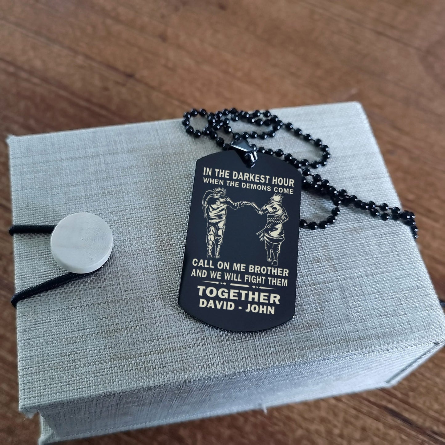 br1b call on me brother - dragon ball - goku vegeta- soldier - naruto - engraved dog necklace all style