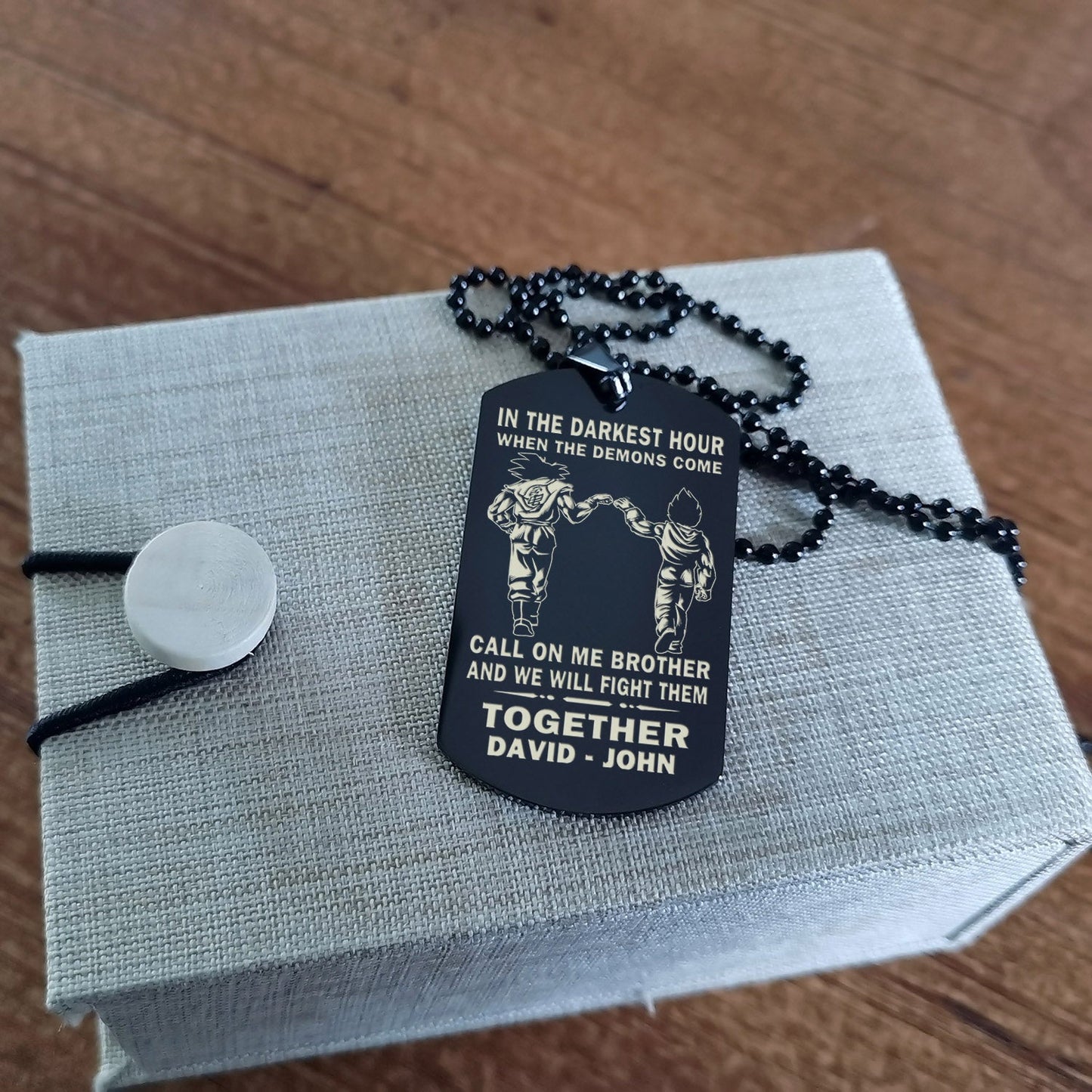 br1b call on me brother - dragon ball - goku vegeta- soldier - naruto - engraved dog necklace all style