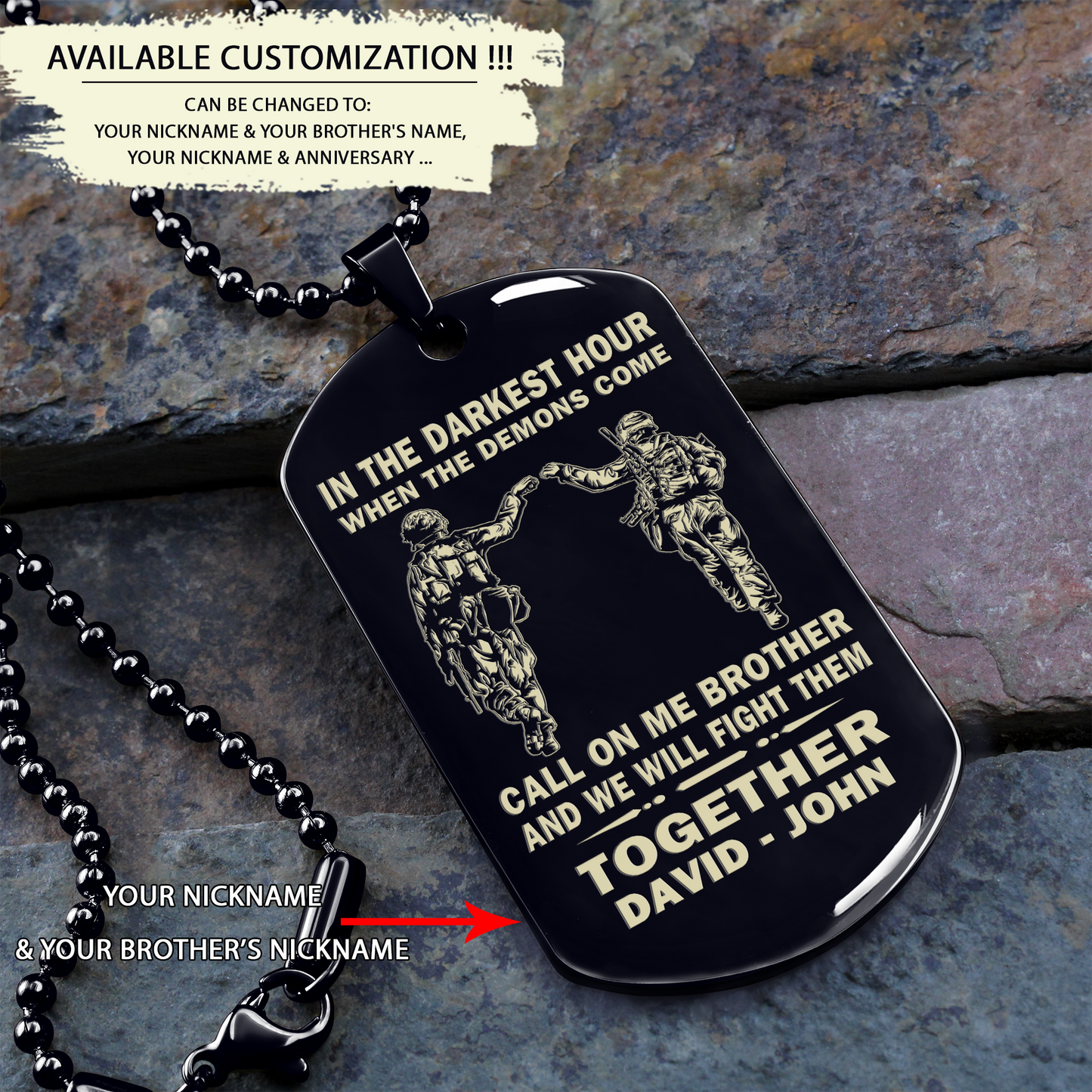 br1b call on me brother - dragon ball - goku vegeta- soldier - naruto - engraved dog necklace all style