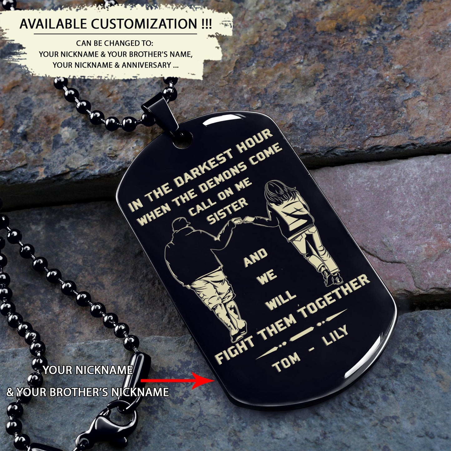 call on me brother sister- dragon ball - goku vegeta- soldier - naruto - engraved dog necklace all style