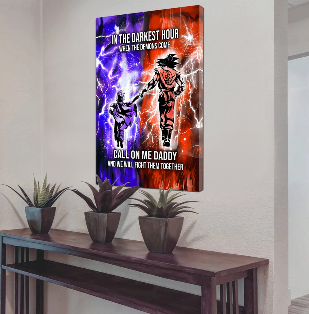 call on me daddy- dragon ball - goku - canvas poster