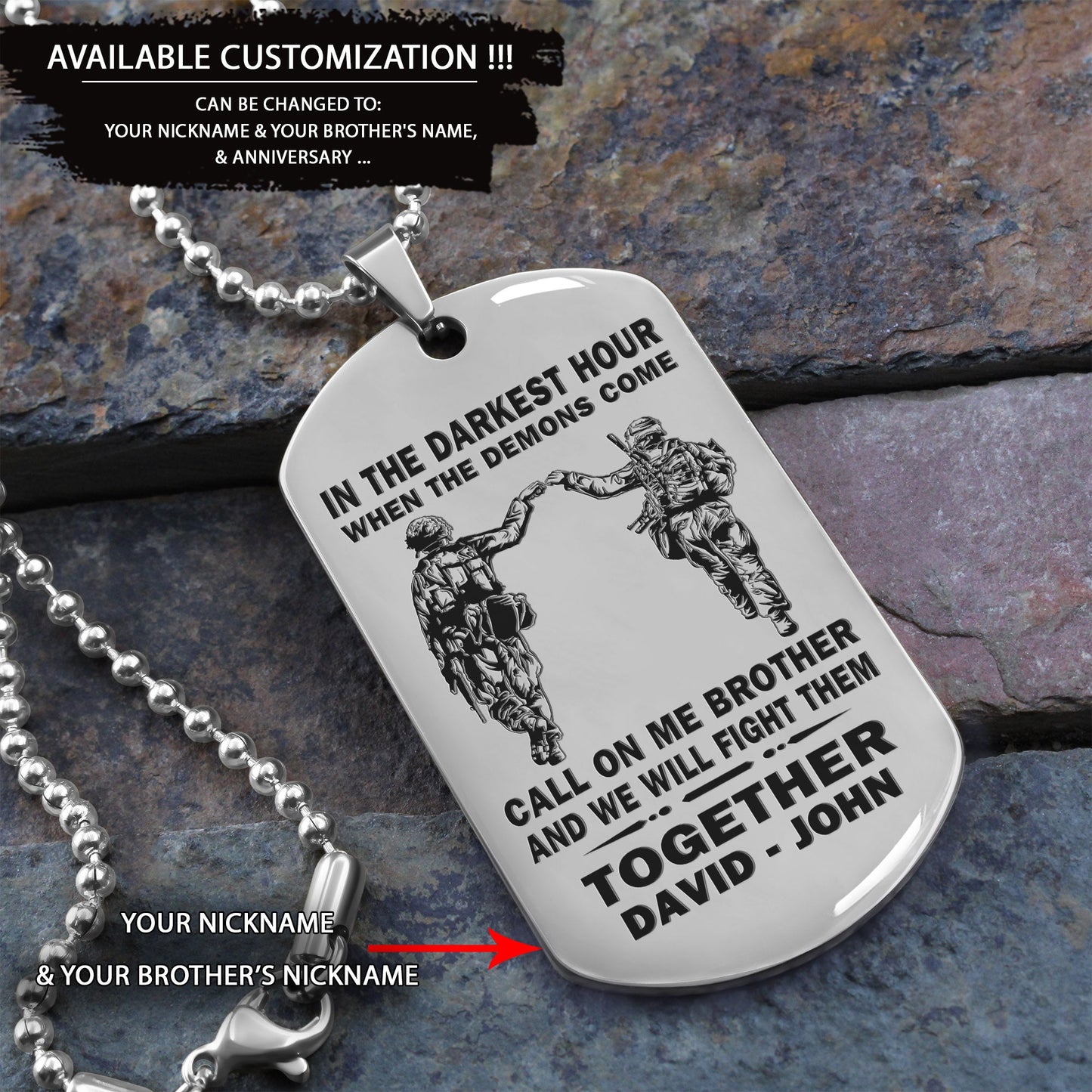 br1b call on me brother - dragon ball - goku vegeta- soldier - naruto - engraved dog necklace all style