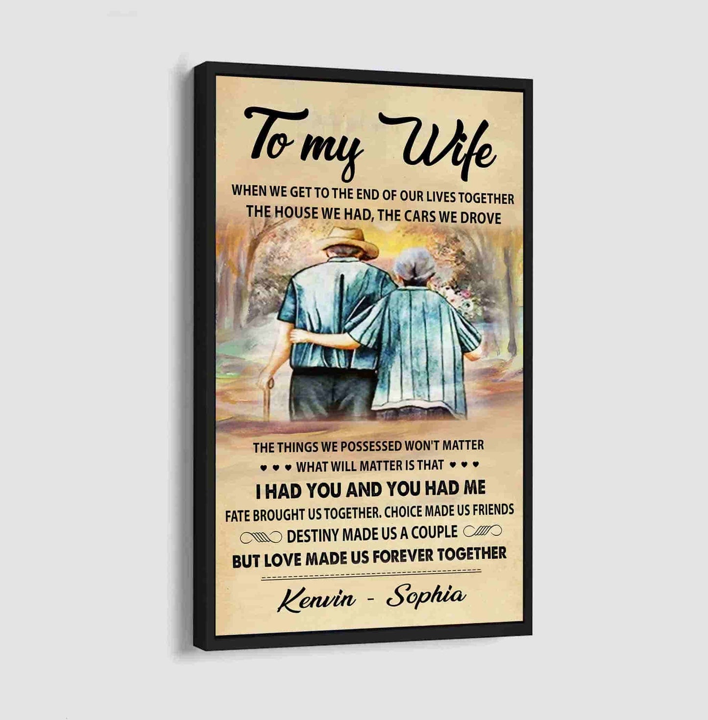(x4) to my wife-i had you and you had me-carl & ellie-up - canvas poster