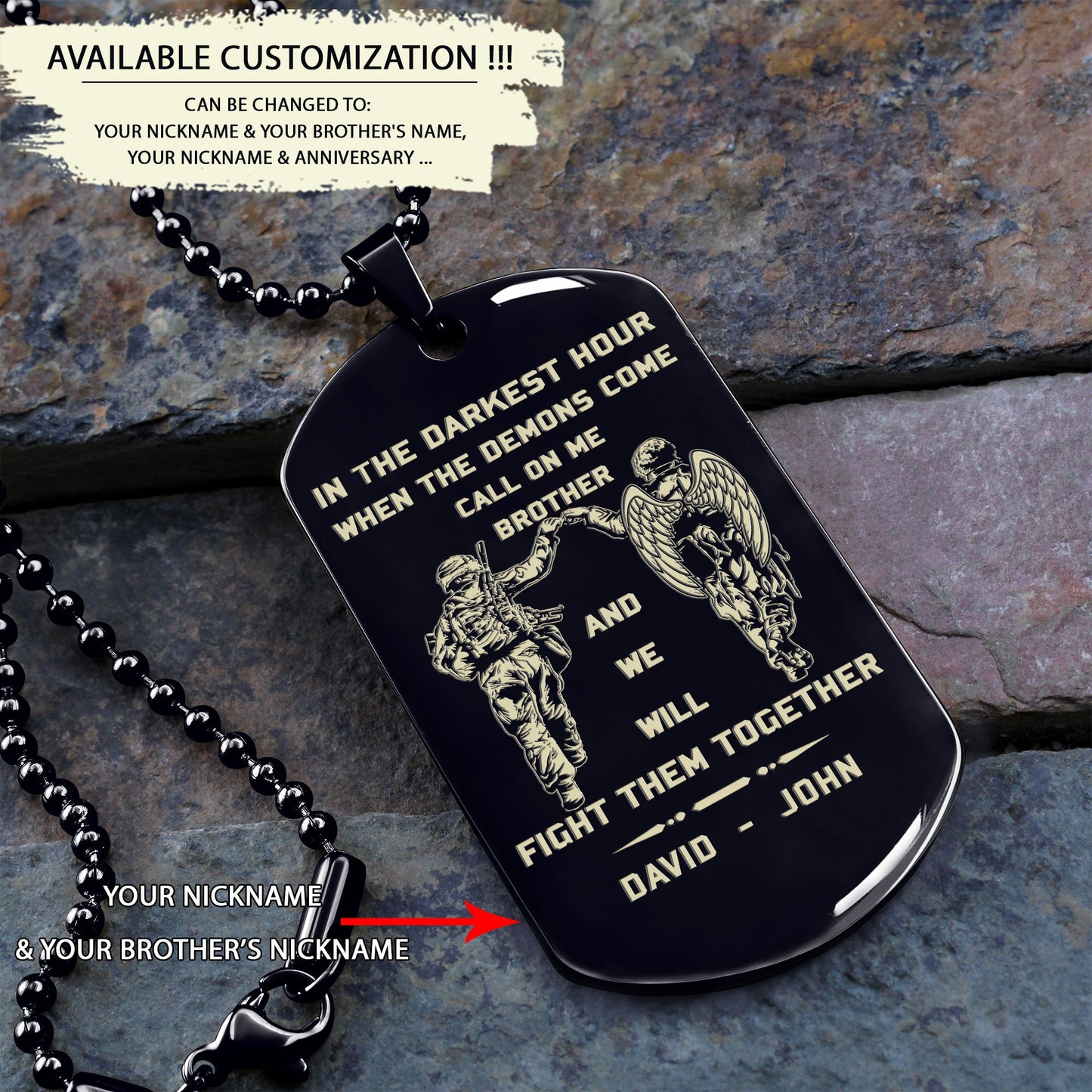 br6 angel wing call on me brother- dragon ball - goku vegeta- soldier - naruto - engraved dog necklace all style