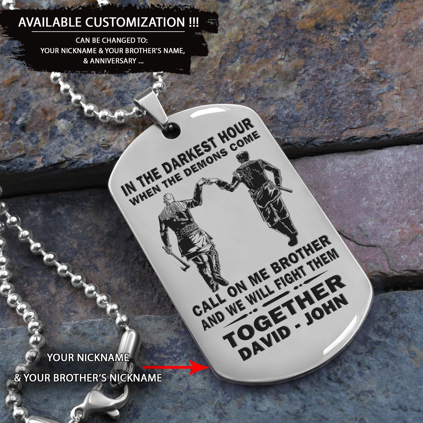 br1b call on me brother - dragon ball - goku vegeta- soldier - naruto - engraved dog necklace all style