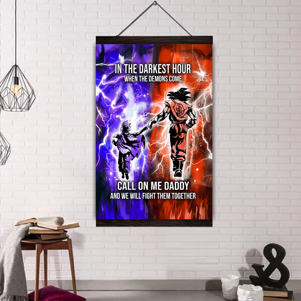 call on me daddy- dragon ball - goku - canvas poster