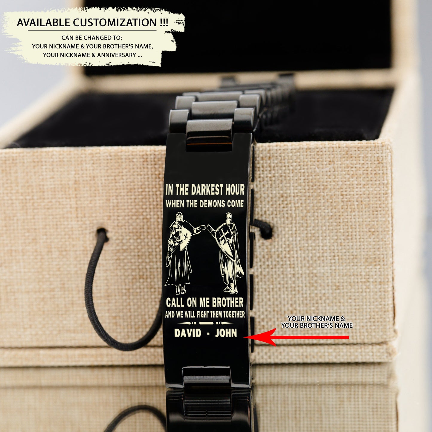 bt1 call on me brother - goku vegeta - soldier -engraved bracelet all style