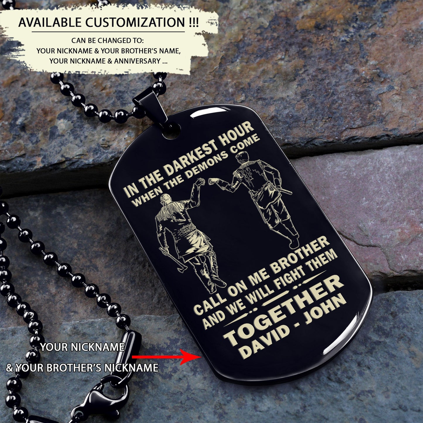 br1b call on me brother - dragon ball - goku vegeta- soldier - naruto - engraved dog necklace all style