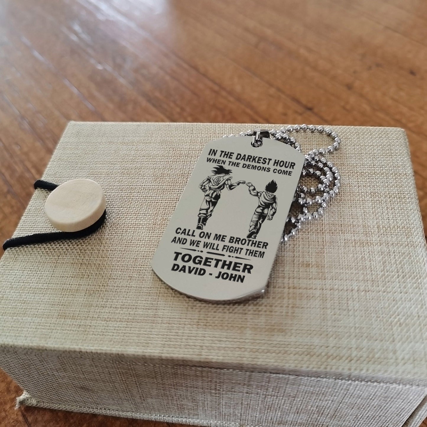 br1b call on me brother - dragon ball - goku vegeta- soldier - naruto - engraved dog necklace all style