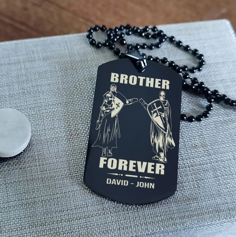 sd call on me brother - brother forever - engraved dog tag two side