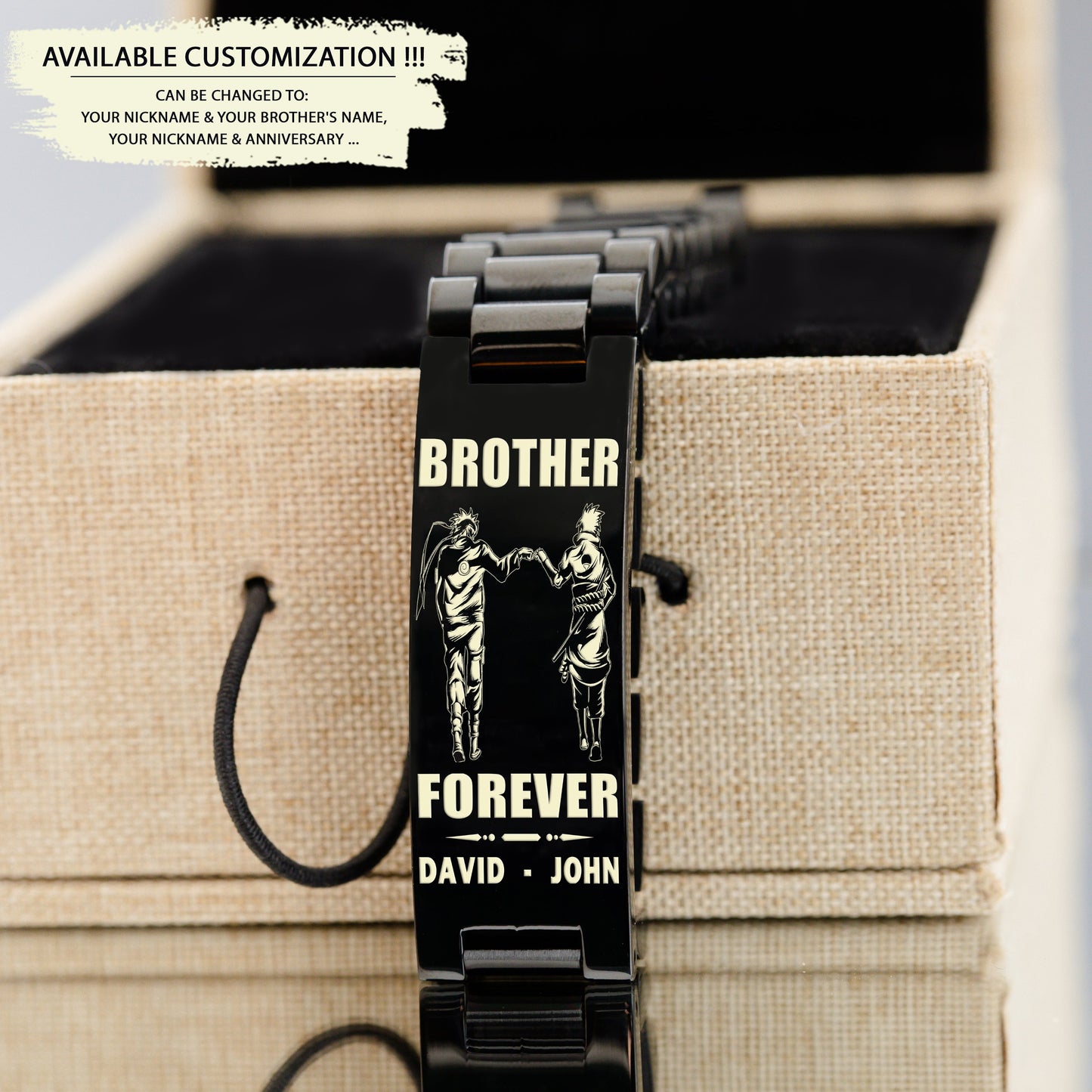 ba2 call on me brother - goku vegeta - soldier -engraved bracelet all style