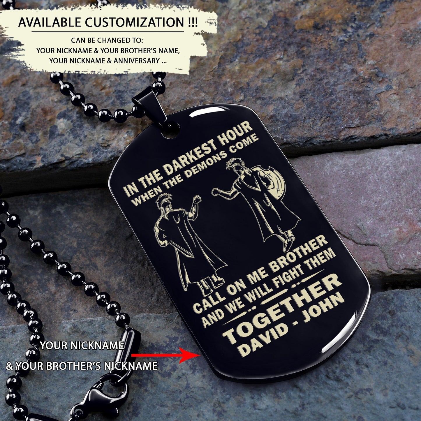 br1b call on me brother - dragon ball - goku vegeta- soldier - naruto - engraved dog necklace all style