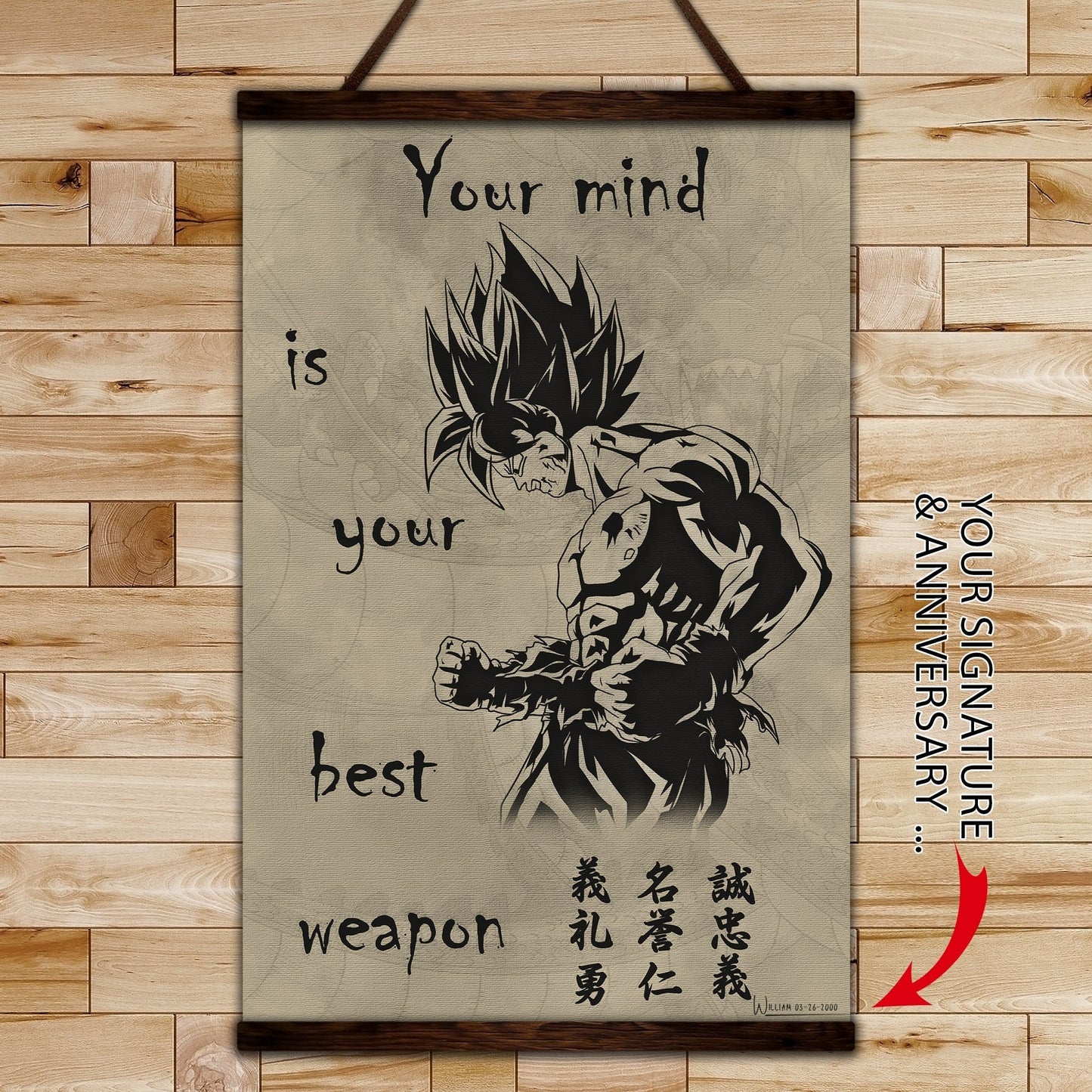 dr001 - your mind is your best weapon - english - vertical poster - vertical canvas - dragon ball poster